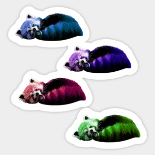 Cute Red Panda Curled Up - MultiColor Sticker